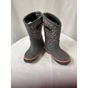 Lone Clone Gray Leopard Print Rain Boots‎ Size US 6